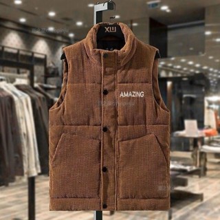 夏之星 馬甲男秋冬季外套韓版潮流燈芯絨帥氣休閒羽絨棉保暖無袖百搭背心保暖背心無袖背心