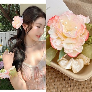 Ethereal牡丹花髮夾2025韓國新款髮夾超仙復古中式珍珠碎花髮夾側夾拍照