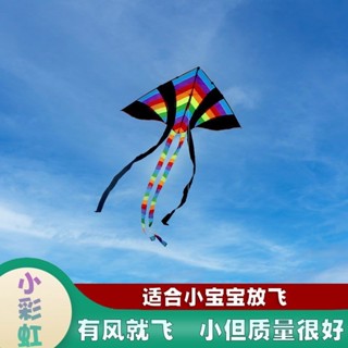 新款三角專業彩虹風箏兒童初學新手易飛小孩風箏卡通彩拚濰坊風箏