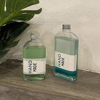 現貨 酒瓶 ins 新款 冷萃冰滴咖啡瓶 玻璃飲料瓶 扁方形酒瓶 創意 包裝 奶茶果汁瓶