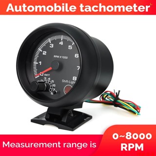 Casytw 3.75'' 汽車通用黑色轉速表儀表藍色 Inter Shift 燈 0-8000 RPM