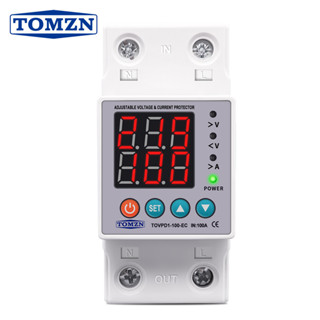 TOMZN Din Rail 230V 100A 可調過欠壓保護裝置保護器繼電器監視器限流保護