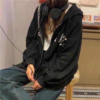 【Seeryn】美式複古oversize連帽衛衣女鞦鼕薄款外套ins潮hiphop寬鬆上衣潮