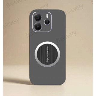 XIAOMI REDMI 小米紅米 Note 14 4G 5G TPU 防摔啞光軟保護套帶鐵皮貼紙的時尚外殼