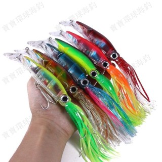 【寶寶環球海釣】路亞小卷透抽章魚假餌長14cm40g（3只裝、5只裝）