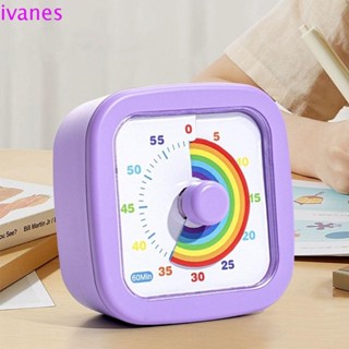 IVANES01倒計時鬧鐘,圓形/方形超靜音可視計時器,60分鐘自律視覺化廚房定時器