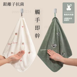 【 銀離子抗菌】(加大款) 擦手巾 擦手佈 毛巾 抗菌擦手巾 可愛擦手巾 吸水擦手巾 掛式擦手巾 珊瑚絨擦手巾 臺灣出貨