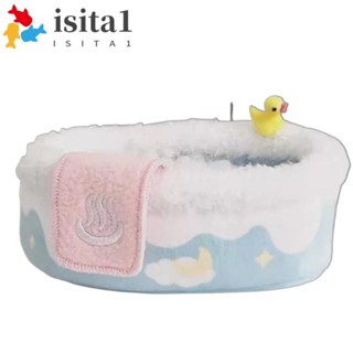 ISITA棉娃娃浴缸,迷你傢俱桌面裝飾娃娃睡袋,場景裝飾裝飾品DIY玩具10cm娃娃浴缸兒童禮物
