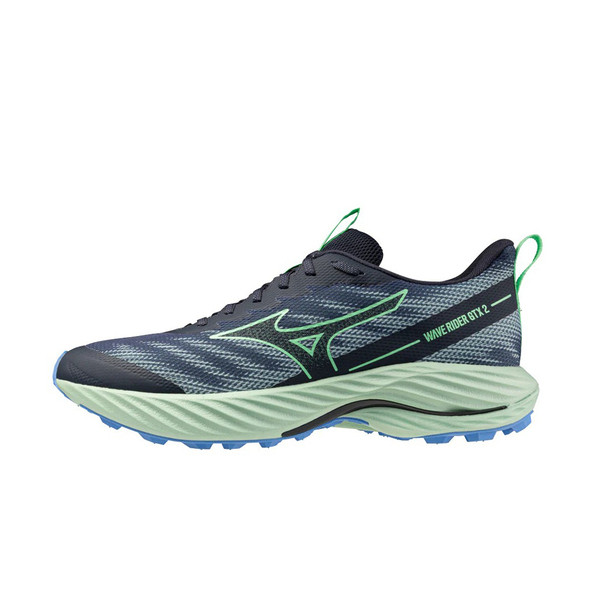 Mizuno 慢跑鞋 男 Wave Rider Gtx 2 Wide 超寬楦 深藍 J1GC248051