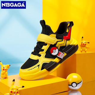 NBGAGA 皮卡丘聯名童鞋時尚潮流兒童運動鞋網面透氣男童鞋魔術貼男童休閒鞋 28-39尺碼