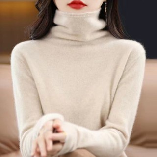 衣時尚 上衣 針織衫 毛線衣 保暖 新款高領羊毛衫女裝2024秋冬新款寬鬆針織堆領毛衣羊絨打底TBF19-2757.