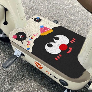 新品現貨可愛電動車絲圈腳墊通用電動車卡通腳墊耐磨電動車用品可愛電動自行車絲圈腳墊,通用電動滑板車電池20250424