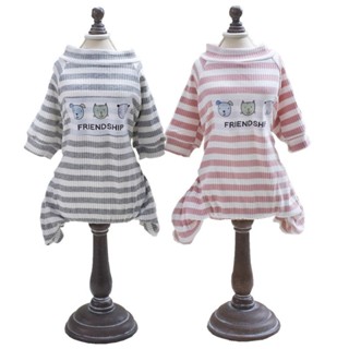 《現貨下單》寵物衣服泰迪狗狗衣服寵物服裝可愛時尚韓版好朋友四腿居家服 打底衫 保暖衣 四腿衣 大學T 貓咪上衣