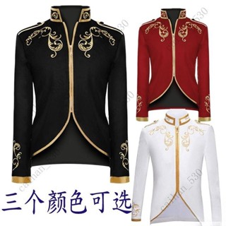 歐式宮廷男裝歐洲中世紀貴族王子禮服內搭打底衫演出服長款燕尾服 影視劇COS服裝 錶演服裝 電影服裝 電視劇服裝