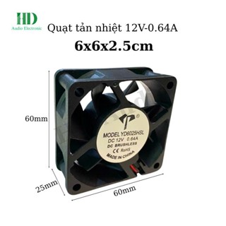 Cooler 風扇 6x6x2.5 cm 12V-0.64A 無刷風扇 - LinhKien 高清音頻
