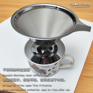 ‹漏鬥›現貨 [7294人好評]304 不銹鋼 咖啡過濾器1200目手衝咖啡過濾漏鬥雙層免濾紙茗茶濾網