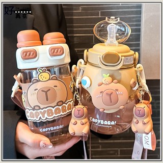 【桃園出貨】水杯 卡皮巴拉水杯 兒童水杯 吸管杯 直飲杯 雙飲杯 隨身杯 旅行杯 夏天學生大容量水壺 tritan材質杯