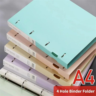全新 A4 孔活頁檔案夾檔案展示書 4 孔活頁檔案夾莫蘭迪彩色防水檔案環辦公文具