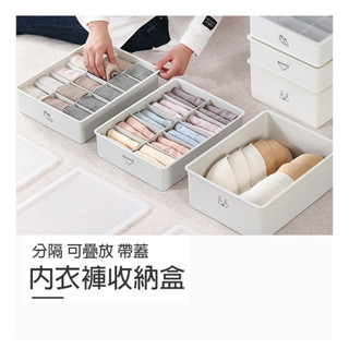 帶蓋分隔內衣褲收納盒【Y026】臺灣出貨 居家 整理盒 內衣盒 襪子收納盒 分隔盒 襪子盒 衣物盒 分隔內衣褲收納盒