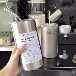 保冰杯 冰霸杯 美式冰霸ins杯保溫杯保冷不鏽鋼咖啡杯隨行便攜水杯大容量吸管杯