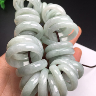 宏雲Hongyun-jf-(1pcs)- 玉石指環緬甸翡翠a貨戒指玉圈A貨玉戒指簡約中式素圈戒圈批次供貨
