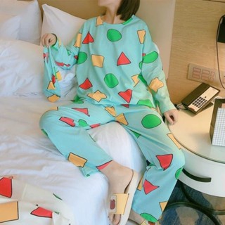 大尺碼韓國睡衣套裝衣服家居服日系可愛居家服透氣清新甜美長袖睡衣女春秋加大碼睡衣女夏韓版可外穿女士睡衣加肥家居服套裝