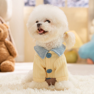 秋冬季簡約翻領襯衫衛衣寵物貓咪狗小型犬衣服保暖可牽引外出服飾