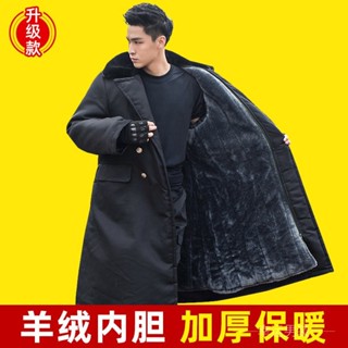 【風衣大衣】加厚保暖 日係防風 軍大衣男士冬季加絨加厚防寒保暖長款工作勞保棉服棉衣棉襖棉大衣