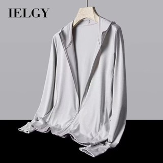IELGY 冰絲防曬衣男士夏季薄款小外套型連帽透氣外套