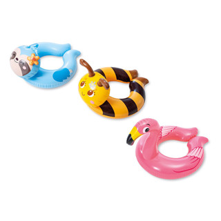 Intex59220開口動物組浮圈兒童游泳池玩具水上充氣動物游泳圈