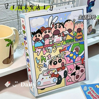 臺灣發貨/免運 蠟筆小新 A5卡冊 6孔 四宮格拍立得手賬收納冊 相簿本 硬殼本 小眾明信片愛豆追星卡冊