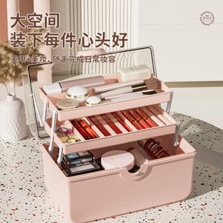‹美術工具箱› 現貨 [9603人好評]桌麵化妝品 收納盒 美甲飾品指甲油膠美術生 工具箱 放護膚品麵膜盒子