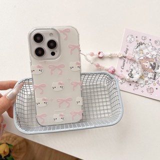 粉色蝴蝶結 Hello Kitty 手機殼防摔手機殼適用於 iPhone 16 Promax 15 Promax 11
