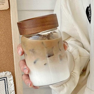 玻璃杯簡約現代素色玻璃便攜外帶帶蓋密封隨行咖啡杯子茶杯批發