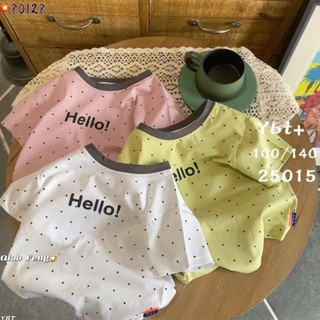 25-04新品發佈 促銷 直髮 夏季新款兒童字母短袖女夏季時尚短袖純棉上衣女童拼色T恤