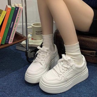 芭蕾風鞋 芭蕾舞鞋 芭蕾鞋 狸可友 厚底小白鞋女2025年春季新款厚底增高休閒百搭運動板鞋女