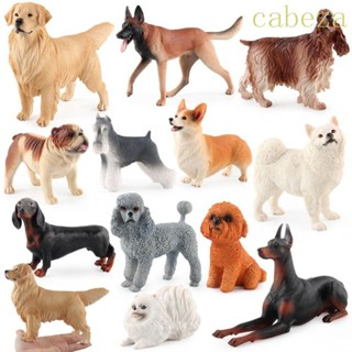 CABEZA狗雕像,模擬固體微型動物模型,兒童玩具現實鬥牛犬波美拉尼亞家居裝飾