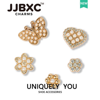 JJBXC 洞洞鞋 鞋釦 金屬鞋花 鞋配飾 金屬珍珠 蝴蝶 DIY時尚鞋附件