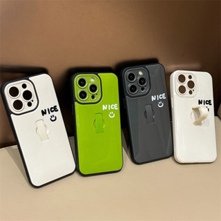 簡約指環支架Nice笑臉iPhone14/13適用蘋果16/15PROMAX手機殼防摔