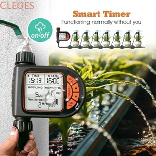 CLEOESGU智慧型定時器灑水器,數位的節約用水植物澆水定時器,耐用的專業的自動灌溉控制器