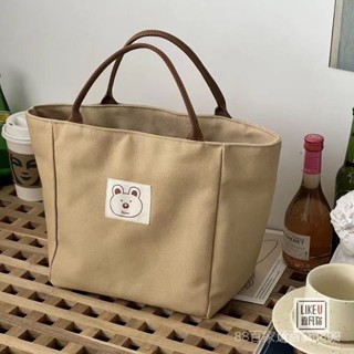 日式環保袋💥2025原創自製日係水桶型託特帆布包簡約百搭文藝手提便噹餐盒包女 DOH9