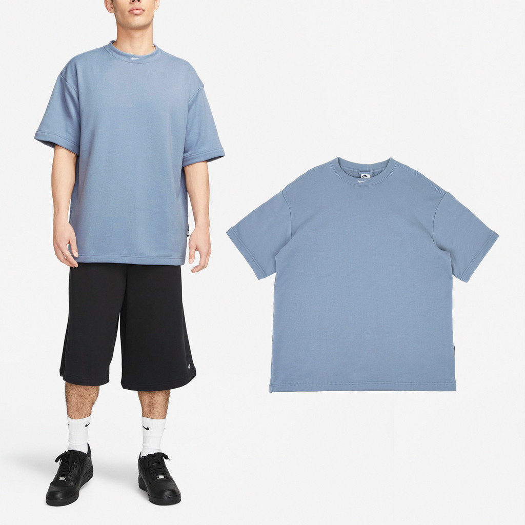 Nike 短袖 NSW Circa 男款 藍 短T 寬鬆 小勾 厚磅 [ACS] DX0188-493