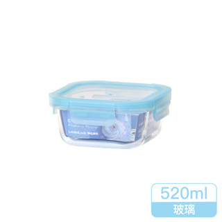 Lock&Lock 樂扣樂扣藍莓慕斯耐熱玻璃保鮮盒/正方形/520ml【任2件5折】