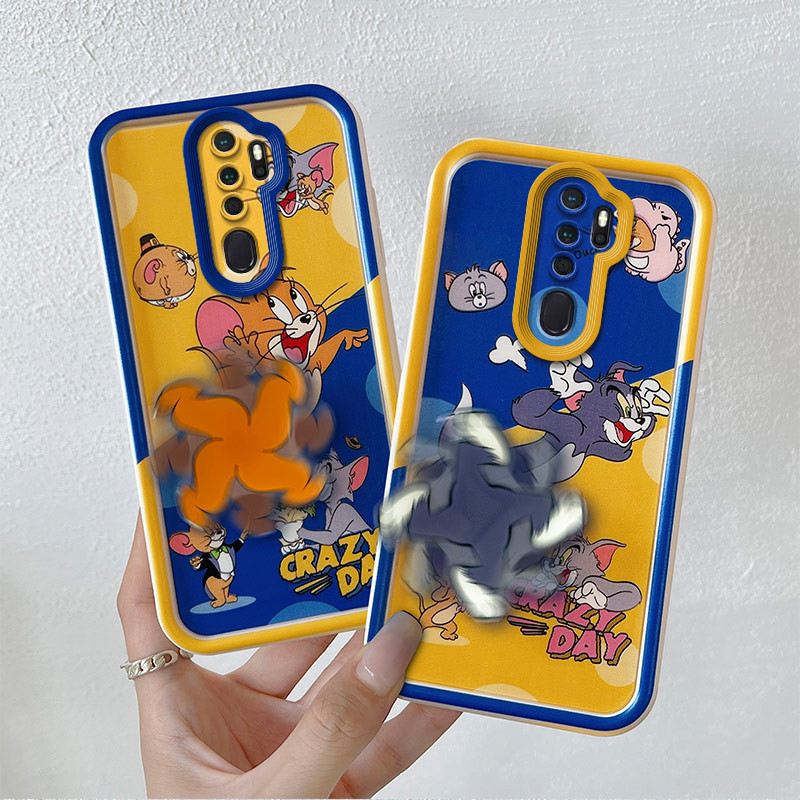適用於 OPPO A5 2020 手機殼防震軟矽膠 TPU 卡通旋轉陀螺後蓋手機殼適用於 OPPOA5 2020 手機殼