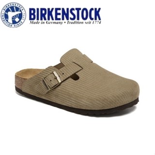 Birkenstock 寬版男/女包頭軟木條紋麂皮拖鞋沙灘休閒鞋35-45