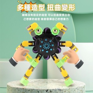 現貨熱賣🏆 變形機器人 多功能機器人 夜光變形陀螺減壓指尖陀螺 解壓玩具 手機支架 益智玩具 BSMI:M74979