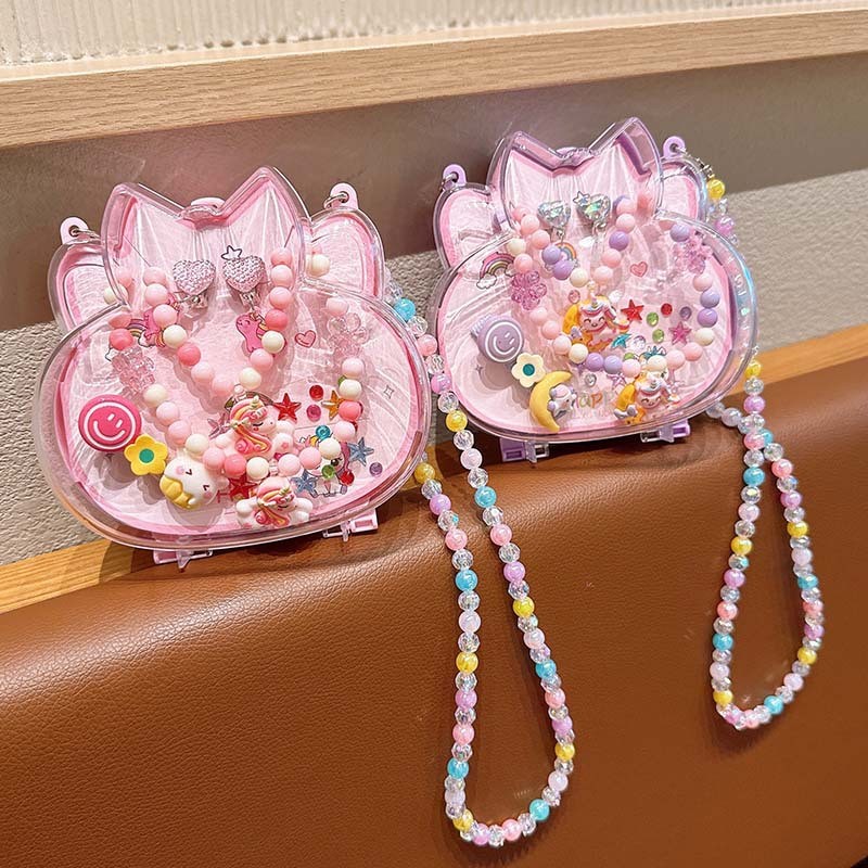 創意相機背包兒童獨角獸首飾套裝Kuromi Melody Cinnamoroll Hello Kitty公主項鍊髮夾耳環