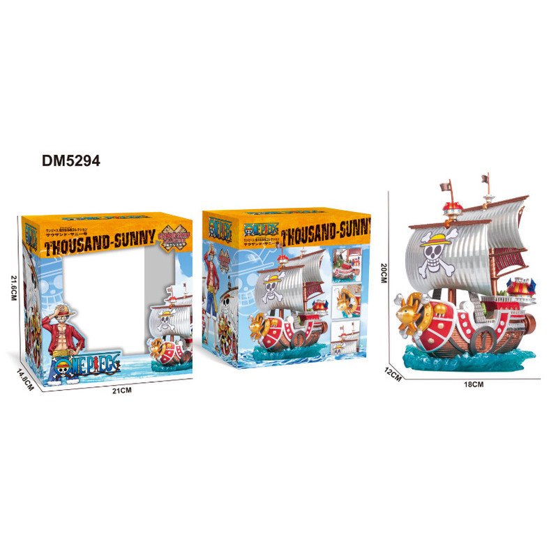 跨境新品 航海王 萬里陽光桑尼號 飛翼企鹅千陽號 航海王海賊船擺件 海賊王Kc海賊草帽團陽光桑尼號 企鹅千陽號GK