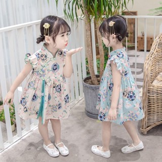 熱賣！【HH】2025小孩洋裝洋氣旗袍兒童女裙子夏天女寶寶中國風女童公主裙子