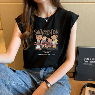 衣時尚 上衣 無袖T卹 背心 印花上衣 吊帶 中大尺寸 S-4XL新款吊帶背心女內搭外穿寬鬆卹設計感小眾上衣-3131.